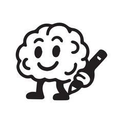 Black and white idea, and pen logo vector art design
