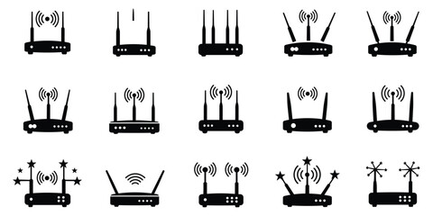 set of silhouettes of different kinds of tools