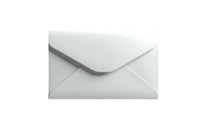 Blank white envelope, rectangular shape,  smooth surface, closed flap,  simple design