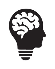 Black and white idea logo vector art design
