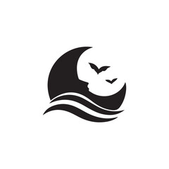 moon vector logo design