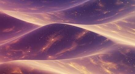 Explore stunning purple space dunes with golden light effects