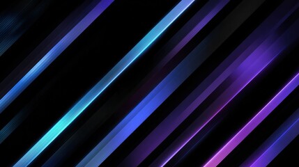 Fototapeta premium Luminous, angled streaks of blue and purple create an abstract, dark composition