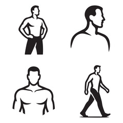 man silhouettes vector art