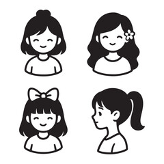 vector illustration of a girl with long hair