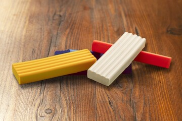 Different colored plasticine Educational games for children.