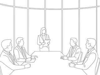 Business meeting with presentation in modern office
