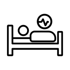  Smart bed outline, sleep tracking icon, intelligent monitoring interface, automated sleep design, AI bedroom symbol, digital sleep system