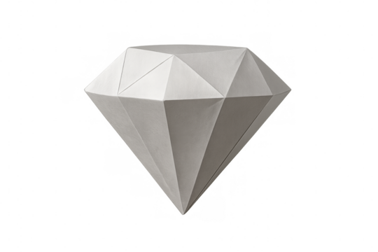 White papercraft diamond representing value and wealth concept