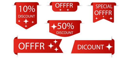 set of red sale labels