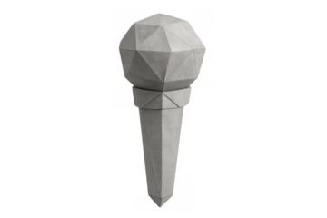 Origami paper ice cream cone on transparent background
