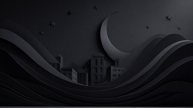 Dark night cityscape design
