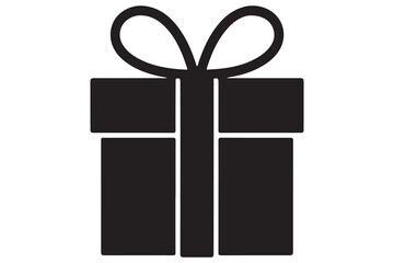 Present gift silhouette vector art illustration surprise gift box icon design
