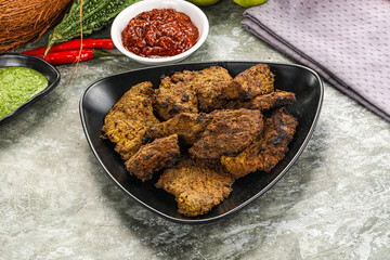 Grilled beef barbecue with spises