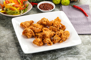 Golden crispy Breaded calamari snack