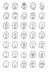 Mind Icon Set Cognitive Concepts & Mental State Representations