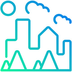 city gradient line icon