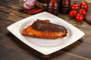 Roasted duck breast in cherry