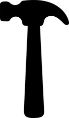 Hammer Silhouette Icon &ndash; Black Vector Tool Symbol Isolated on White Background