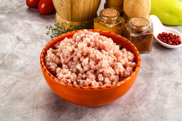 Homemade Raw pork minced meat