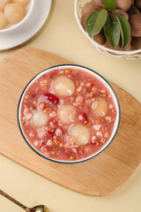 Eight Treasure Congee with Lotus Seeds Barley Red Bean Porridge Traditional Chinese Nutrition Soup Bowl