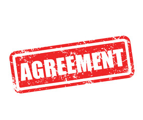 AGREEMENT Stamp Label – Grunge Rubber Seal Vector Design Isolated on White Background