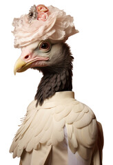 Fototapeta premium PNG Bird wearing fancy hat.