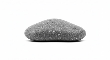 Smooth natural grey stone isolated on a clean white background for design