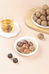 Longan Fruit Dessert with Cinnamon Tea and Dried Fruits Asian Traditional Sweet Snack