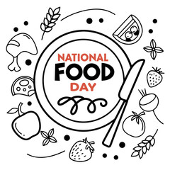 NATIONAL FOOD DAY vector illustration