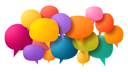 colorful chat icon isolated on white background