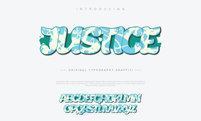 Digital Graffiti Typography with Blue Cloud Elements