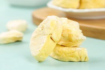 Freeze Dried Durian Fruit Slices - Healthy Snack Food with Shallow Depth of Field