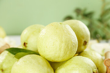 Fresh Ripe Guavas with Soft Creamy Texture - Tropical Fruit Close-up