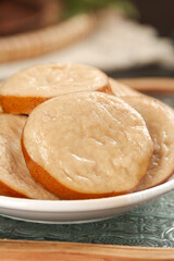 Handmade Tofu Rolls Sliced on White Platter - Vegetarian Protein Food