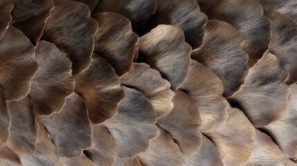 Fototapeta premium Close-up of a group of mushrooms. the mushrooms are arranged in a circular pattern, with each mushroom having a unique shape and texture.
