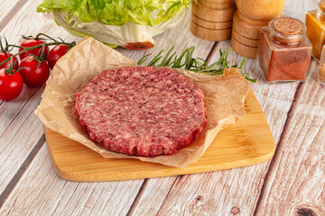 Raw beef cutlet for burger