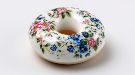 Floral decorated doughnut