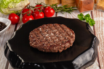 Grilled juicy beef cutlet for burger