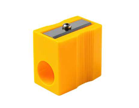 Bright yellow plastic pencil sharpener