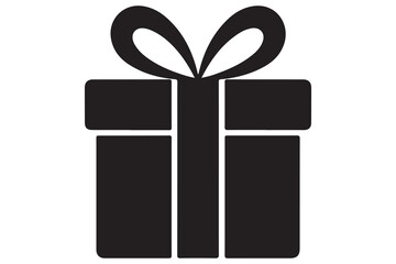 Present gift silhouette vector art illustration surprise gift box icon design
