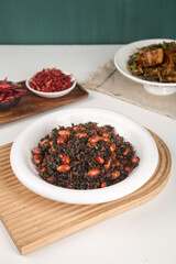 Cantonese Style Stir-Fried Vegetables with Red Peanuts and Dried Ingredients Traditional Chinese Cuisine