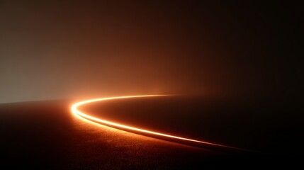 Foggy orange road line