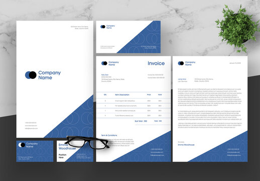 Blue And Black Stationery