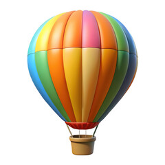 Fototapeta premium 3d colorful hot air balloon isolated on transparent background