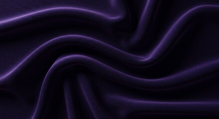 Obraz premium Luxurious deep purple velvet fabric flowing elegantly with soft light and shadow