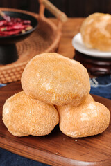 Lion's Mane Mushrooms on Wooden Board - Fresh Edible Fungi for Healthy Cooking
