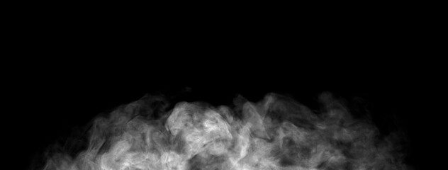 
Abstract white smoke or vapor. Abstract fog cloud. Smoke overlay effect. Isolated on black background.