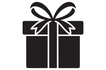 Present gift silhouette vector art illustration surprise gift box icon design
