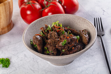 Roasted chicken liver with green onion